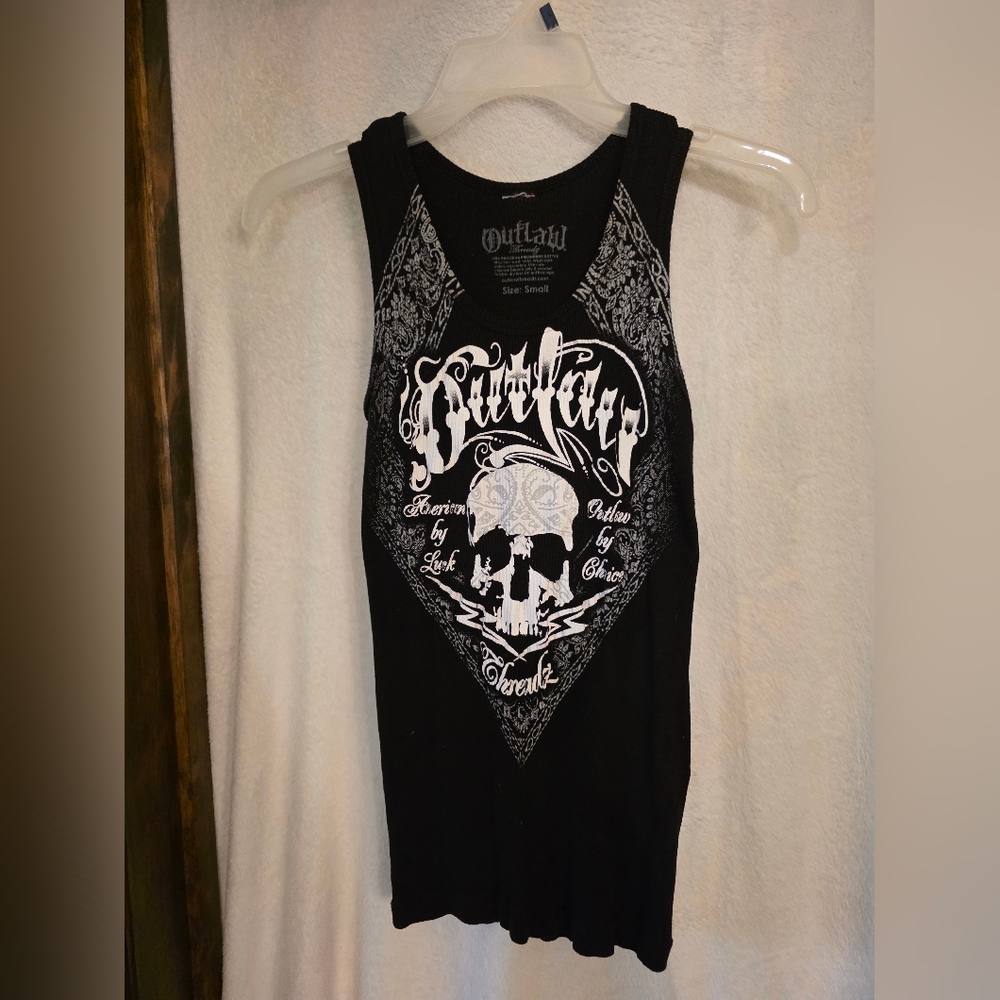 Outlaw Black Graphic Tank Top
